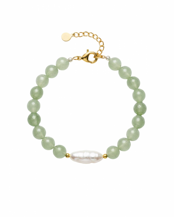 Aura Pearl Aventurine Bracelet Gold i gruppen Armbånd / Gullarmbånd hos SCANDINAVIAN JEWELRY DESIGN (05921G)