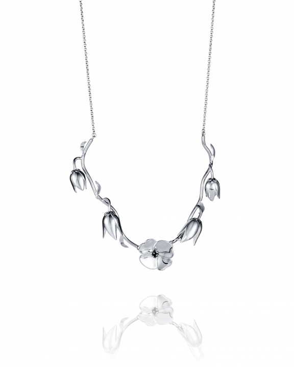 Helleborus Collier Silver i gruppen Halskjede / Sølvkjede hos SCANDINAVIAN JEWELRY DESIGN (10-100-02347-4045)
