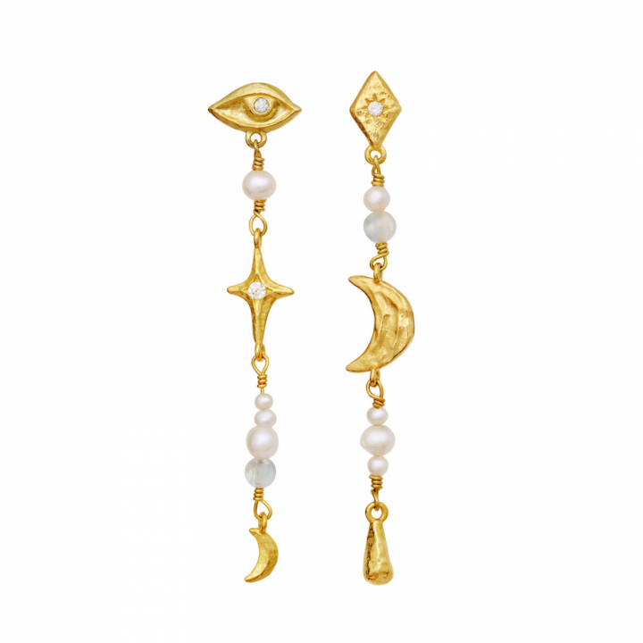 Sissone Earrings Gold i gruppen Øredobber / Gulløredobber hos SCANDINAVIAN JEWELRY DESIGN (10033a)