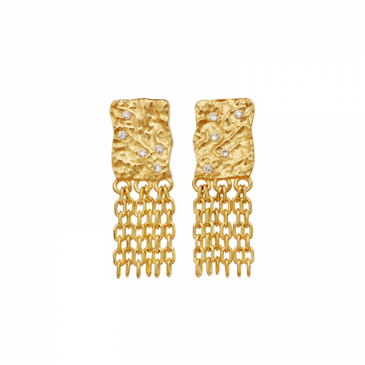 Pietra Earrings Gold i gruppen Øredobber / Gulløredobber hos SCANDINAVIAN JEWELRY DESIGN (10037A)