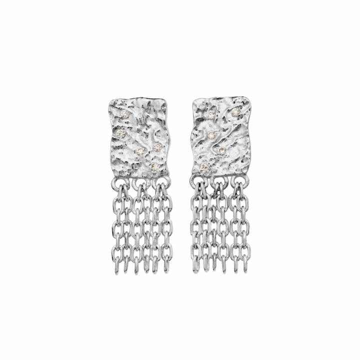 Pietra Earrings Silver i gruppen Øredobber / Sølvøredobber hos SCANDINAVIAN JEWELRY DESIGN (10037C)