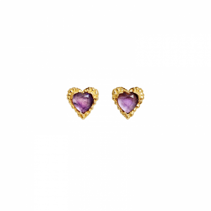 Lina Viola Earrings Gold i gruppen Øredobber / Gulløredobber hos SCANDINAVIAN JEWELRY DESIGN (10049A)