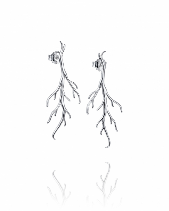Roots Earrings Silver i gruppen Øredobber / Sølvøredobber hos SCANDINAVIAN JEWELRY DESIGN (12-100-02355-0000)