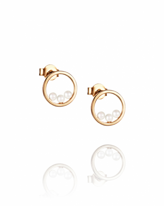 Little roller coaster Earrings Gold i gruppen Øredobber / Perleøredobber hos SCANDINAVIAN JEWELRY DESIGN (12-101-02375-0000)