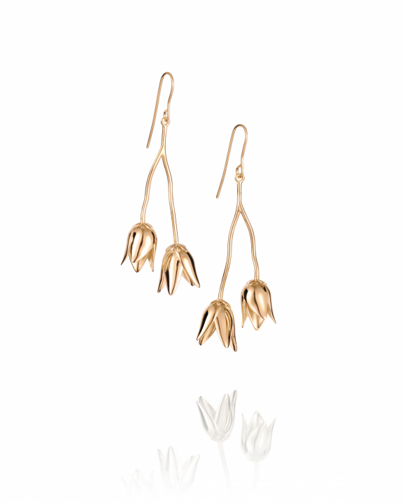 Helleborus Earrings Gold plated Silver i gruppen Øredobber / Gulløredobber hos SCANDINAVIAN JEWELRY DESIGN (12-108-02348-0000)