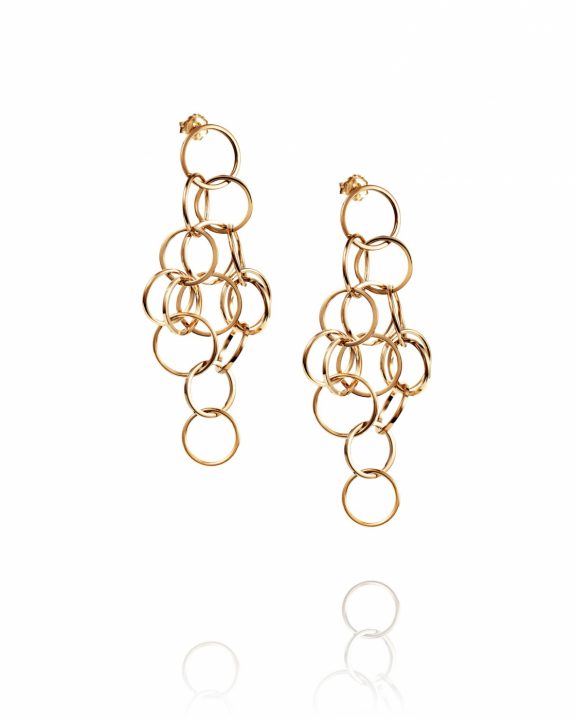 Messy rings Earrings Goldplated Silver i gruppen Øredobber / Gulløredobber hos SCANDINAVIAN JEWELRY DESIGN (12-108-02360-0000)