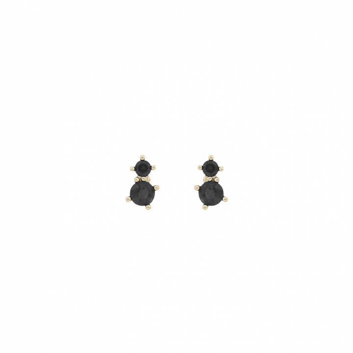 Copenhagen mini ear Gold/black-Onesize i gruppen Øredobber / Gulløredobber hos SCANDINAVIAN JEWELRY DESIGN (1269-7500-064-ONE)