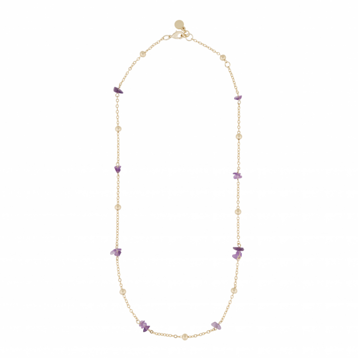 Capri chain neck gold purple 45 cm i gruppen Halskjede / Gullkjede hos SCANDINAVIAN JEWELRY DESIGN (1274-0145-356-45)