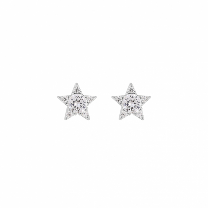 Wish star ear Sølv/clear-Onesize i gruppen Øredobber / Sølvøredobber hos SCANDINAVIAN JEWELRY DESIGN (1282-6700-012-ONE)