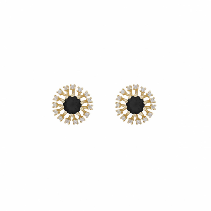 Wiz small ear Gold/black-Onesize i gruppen Øredobber / Gulløredobber hos SCANDINAVIAN JEWELRY DESIGN (1284-6100-064-ONE)