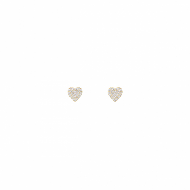 North mini heart ear Gold/clear-Onesize i gruppen Øredobber / Gulløredobber hos SCANDINAVIAN JEWELRY DESIGN (1289-7500-251-ONE)