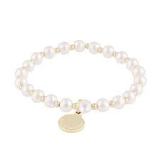 Lydia small pearl M/L i gruppen Armbånd / Gullarmbånd hos SCANDINAVIAN JEWELRY DESIGN (1292-3200-362-ML)