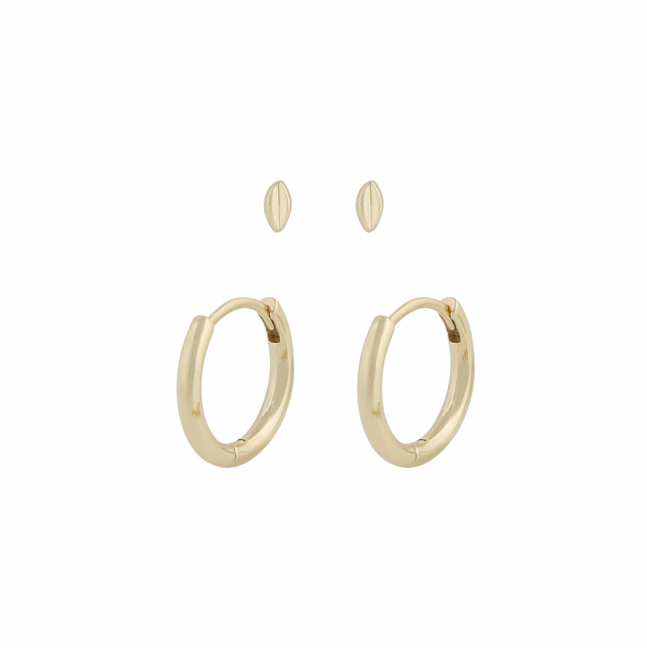Meya Earring set Gold i gruppen Øredobber / Gulløredobber hos SCANDINAVIAN JEWELRY DESIGN (1293-72009-257)