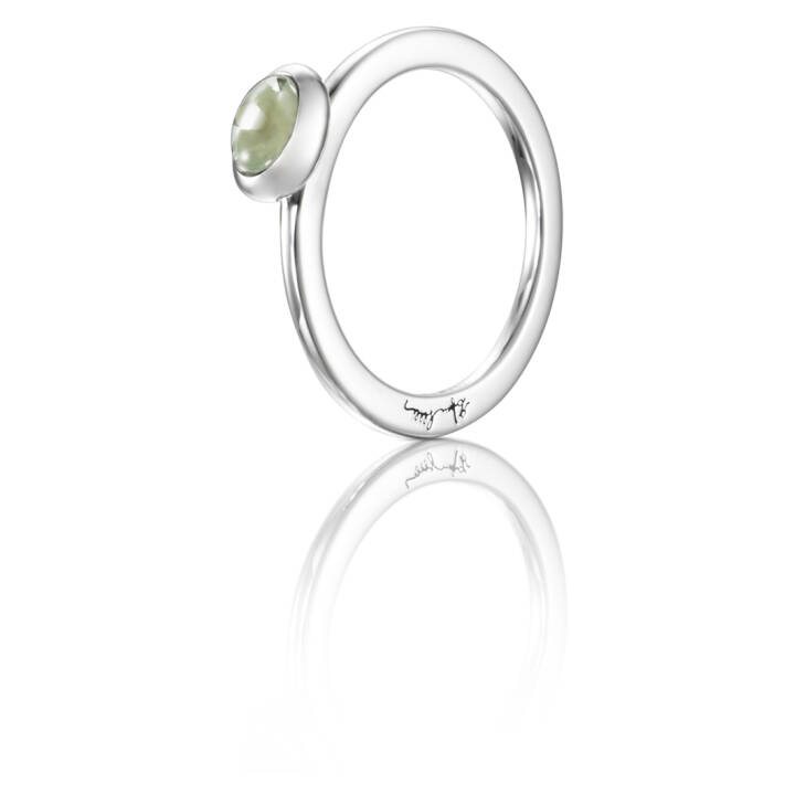 Love Bead Sølv - Green Quartz Ring Sølv i gruppen Ringer / Sølvringer hos SCANDINAVIAN JEWELRY DESIGN (13-100-01577)