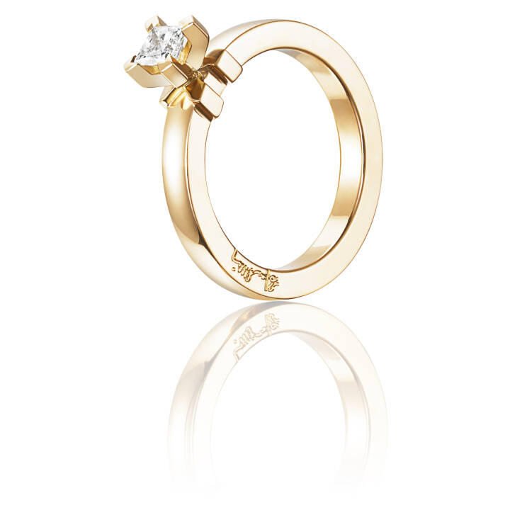 Dolce Hvite Princess 0.30 ct diamant Ring Gull i gruppen Ringer / Forlovelses- og gifteringer hos SCANDINAVIAN JEWELRY DESIGN (13-101-01105)