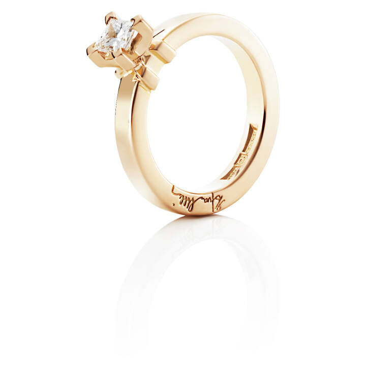 Dolce Hvite Princess 0.40 ct diamant Ring Gull i gruppen Ringer / Forlovelses- og gifteringer hos SCANDINAVIAN JEWELRY DESIGN (13-101-01106)