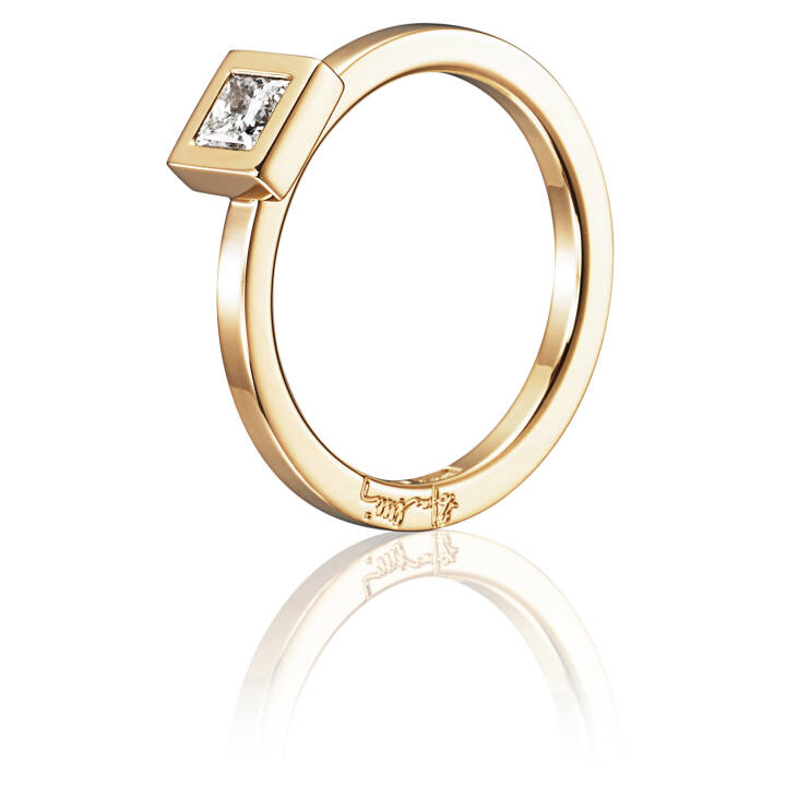 Princess Wedding Thin 0.30 ct diamant Ring Gull i gruppen Ringer / Forlovelses- og gifteringer hos SCANDINAVIAN JEWELRY DESIGN (13-101-01116)