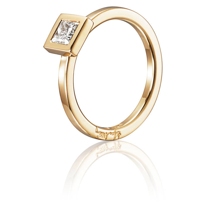 Princess Wedding Thin 0.40 ct diamant Ring Gull i gruppen Ringer / Forlovelses- og gifteringer hos SCANDINAVIAN JEWELRY DESIGN (13-101-01118)
