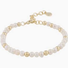 Julie small brace Gold white i gruppen Armbånd / Gullarmbånd hos SCANDINAVIAN JEWELRY DESIGN (1311-3200-362)