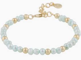 Julie small brace Gold light blue i gruppen Armbånd / Gullarmbånd hos SCANDINAVIAN JEWELRY DESIGN (1311-3200-378)