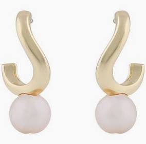 Julie small ear Gold white i gruppen Øredobber / Gulløredobber hos SCANDINAVIAN JEWELRY DESIGN (1311-6400-362)