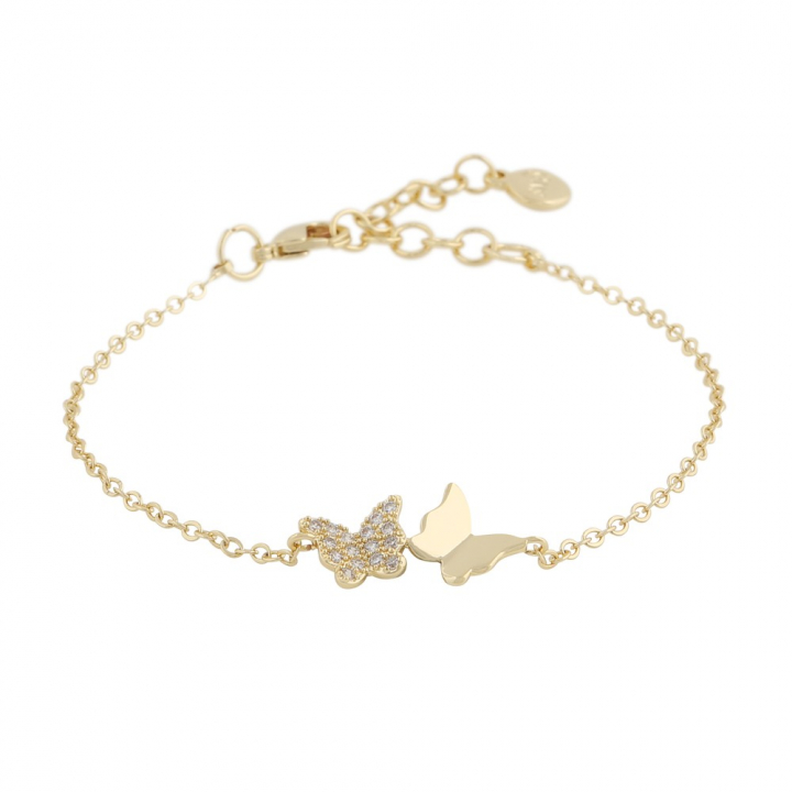 Vega chain brace Gold clear i gruppen Armbånd / Gullarmbånd hos SCANDINAVIAN JEWELRY DESIGN (1313-3100-251)