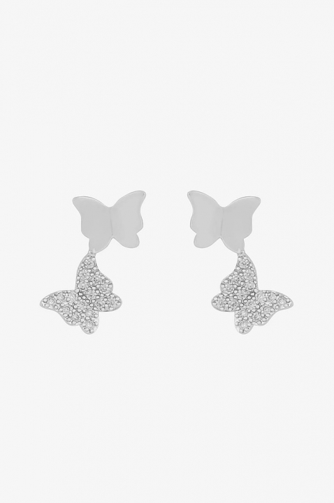 Vega short ear Silver clear i gruppen Øredobber / Sølvøredobber hos SCANDINAVIAN JEWELRY DESIGN (1313-6600-012)