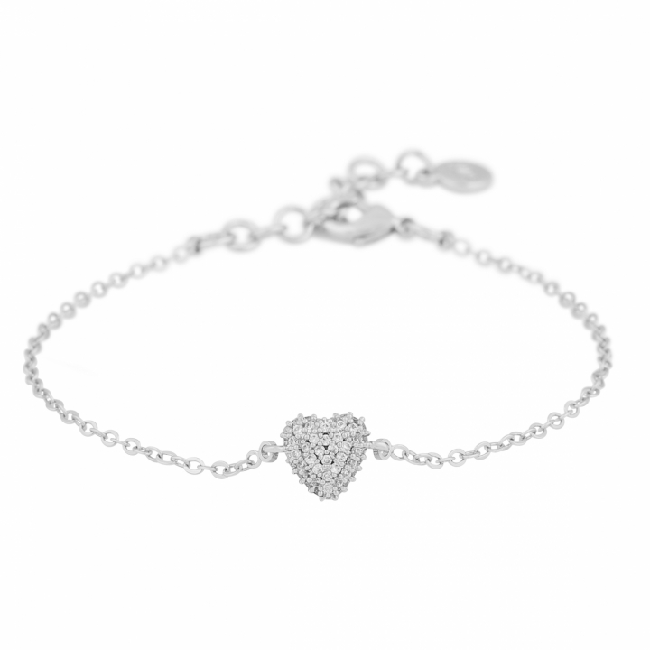 Stina heart chain brace Silver i gruppen Armbånd / Sølvarmbånd hos SCANDINAVIAN JEWELRY DESIGN (1336-3700-012)