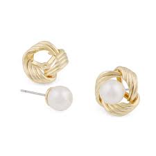 Soap pearl knot ear Gold i gruppen Øredobber / Perleøredobber hos SCANDINAVIAN JEWELRY DESIGN (1339-6400-362)