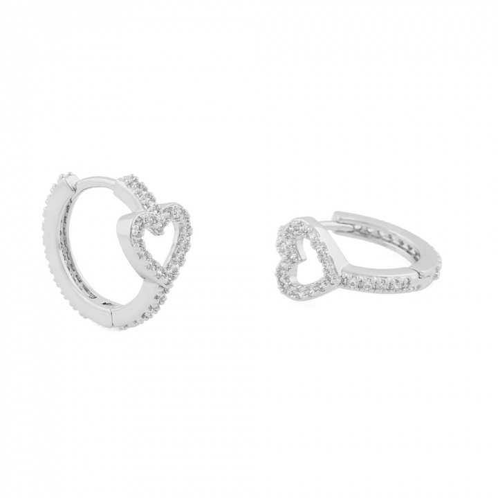 Nisi heart ring Earrings Silver i gruppen Øredobber / Sølvøredobber hos SCANDINAVIAN JEWELRY DESIGN (1356-6400-012)