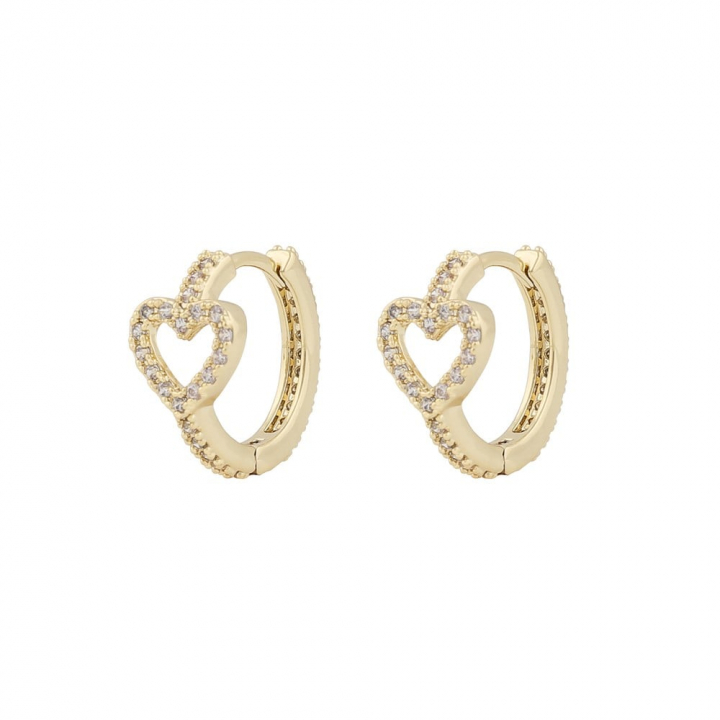 Nisi heart ring Earring Gold i gruppen Øredobber / Gulløredobber hos SCANDINAVIAN JEWELRY DESIGN (1356-6400-251)