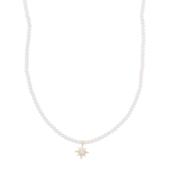 Stellaris pendant pearl neck gold i gruppen Halskjede / Gullkjede hos SCANDINAVIAN JEWELRY DESIGN (1357-0342-362)