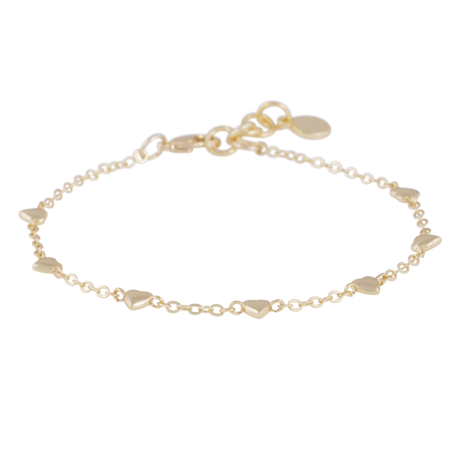Lovely small hearts chain Bracelet Gold i gruppen Armbånd / Gullarmbånd hos SCANDINAVIAN JEWELRY DESIGN (1363-3500-257)