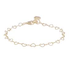 Lovely Hearts Chain Brace plain gold i gruppen Armbånd / Gullarmbånd hos SCANDINAVIAN JEWELRY DESIGN (1363-3600-257)