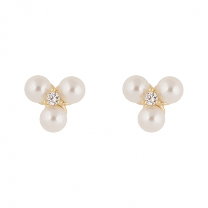 Eira tripple pearl ear Gold i gruppen Øredobber / Perleøredobber hos SCANDINAVIAN JEWELRY DESIGN (1368-6100-362)