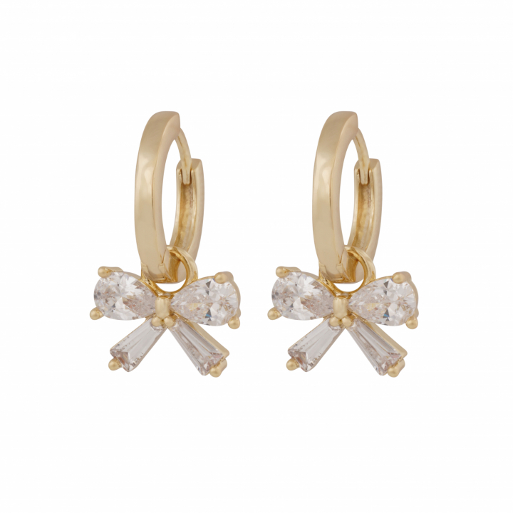 Eira bow ring Earrings Gold i gruppen Øredobber / Gulløredobber hos SCANDINAVIAN JEWELRY DESIGN (1368-6900-251)