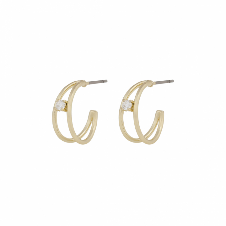 Lorrie small crystal double Earrings Gold i gruppen Øredobber / Gulløredobber hos SCANDINAVIAN JEWELRY DESIGN (1397-6400-251)