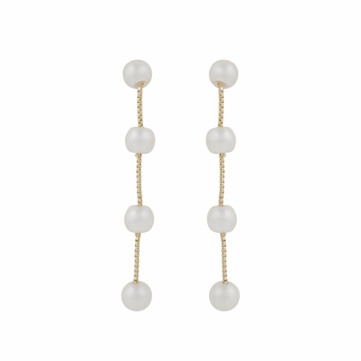 Karan chain Earrings Gold i gruppen Øredobber / Perleøredobber hos SCANDINAVIAN JEWELRY DESIGN (1399-6600-362)