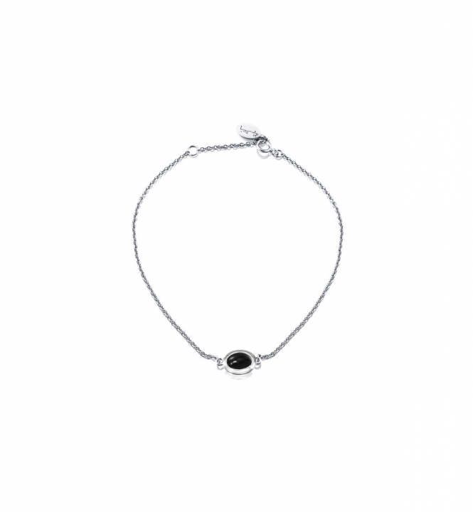 Love bead Bracelet Silver - onyx i gruppen Armbånd / Sølvarmbånd hos SCANDINAVIAN JEWELRY DESIGN (14-100-02415-1619)