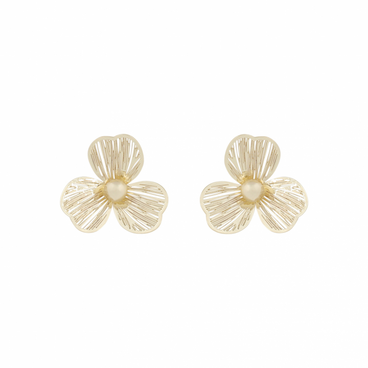 Flora petal Earrings Gold i gruppen Øredobber / Gulløredobber hos SCANDINAVIAN JEWELRY DESIGN (1400-6400-257)