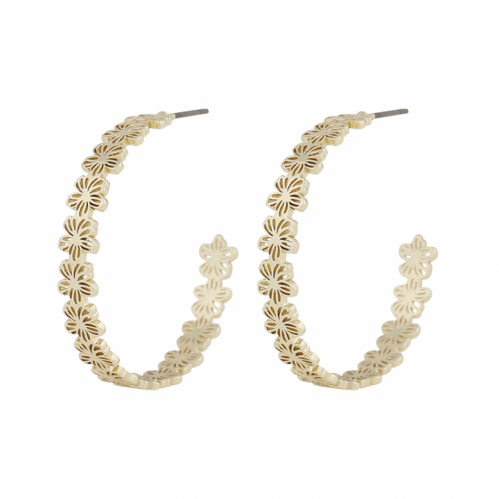 Flora daisy oval Earrings Gold i gruppen Øredobber / Gulløredobber hos SCANDINAVIAN JEWELRY DESIGN (1400-7100-257)