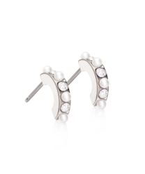 NT Pendant Mixed Curved 10 mm, Crystal/white i gruppen Øredobber / Perleøredobber hos SCANDINAVIAN JEWELRY DESIGN (15-12146-159)