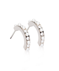 NT Pendant Mixed Curved 15 mm, Crystal/White i gruppen Øredobber / Perleøredobber hos SCANDINAVIAN JEWELRY DESIGN (15-12147-159)