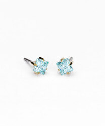GT Tiffany Edge 5 mm, CZ Aquamarine gold i gruppen Øredobber / Gulløredobber hos SCANDINAVIAN JEWELRY DESIGN (15-1304-305)