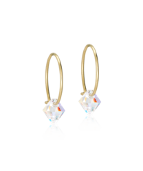 GT Ear Ring 14 mm, Bicone 6 mm, Rainbow i gruppen Øredobber / Gulløredobber hos SCANDINAVIAN JEWELRY DESIGN (15-1347-02)