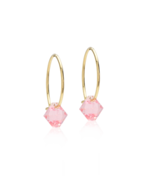 GT Ear Ring 14 mm, Bicone 6 mm, Light Rose i gruppen Øredobber / Gulløredobber hos SCANDINAVIAN JEWELRY DESIGN (15-1347-24)