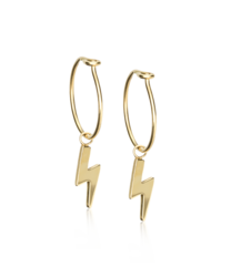 GT Ear Ring 14 mm, Pendant Flash 11 mm i gruppen Øredobber / Gulløredobber hos SCANDINAVIAN JEWELRY DESIGN (15-1352-8500)