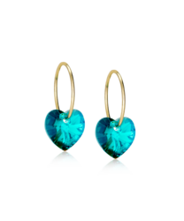 GT Ear Ring 14 mm, Heart 10 mm, Turquoise i gruppen Øredobber / Gulløredobber hos SCANDINAVIAN JEWELRY DESIGN (15-1355-11)