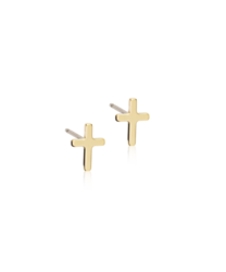 GT Plain Cross 8 mm i gruppen Øredobber / Gulløredobber hos SCANDINAVIAN JEWELRY DESIGN (15-1371-00)