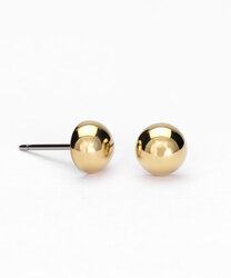 GT Half ball 6 mm gold i gruppen Øredobber / Gulløredobber hos SCANDINAVIAN JEWELRY DESIGN (15-1387-00)